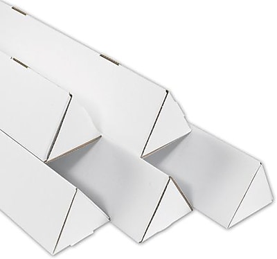 RetailSource MTM218x1 2 x 18 1/4 White Triangle Mailing Tubes 1 Tube 