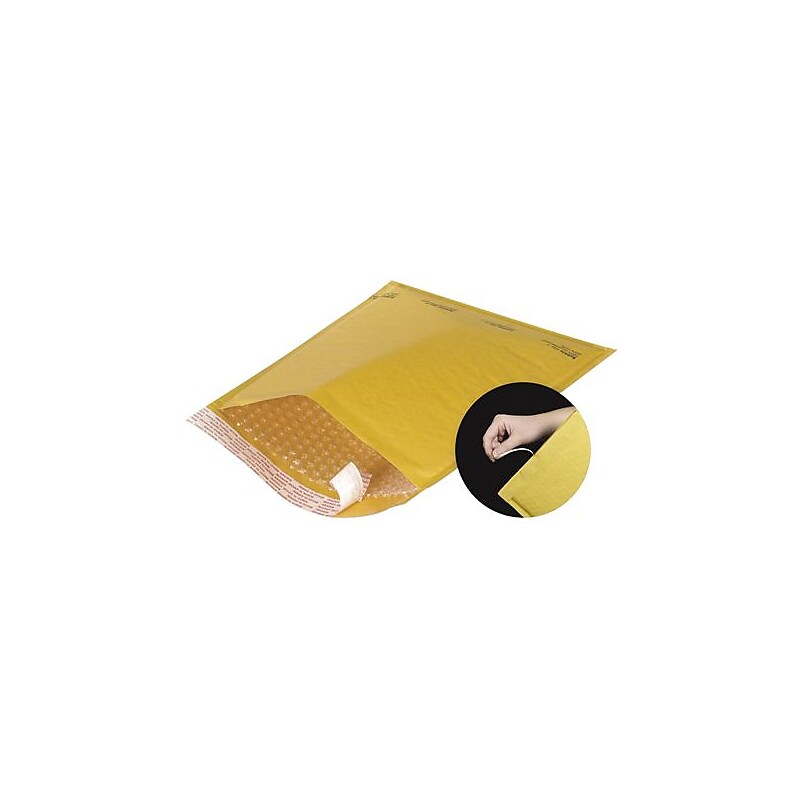 12-1/2" x 19" Kraft #6 Self-Seal Bubble Mailers Easy-Open Tear-Tab, 50/Carton image 1