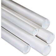 Staples 3" x 20" - Staples White Mailing Tubes with Cap, 24/Case