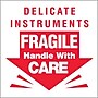 Tape Logic Labels, "Delicate Instruments - Fragile", 3" x 3", Red/White, 500/Roll~#|#~s0537646_sc7