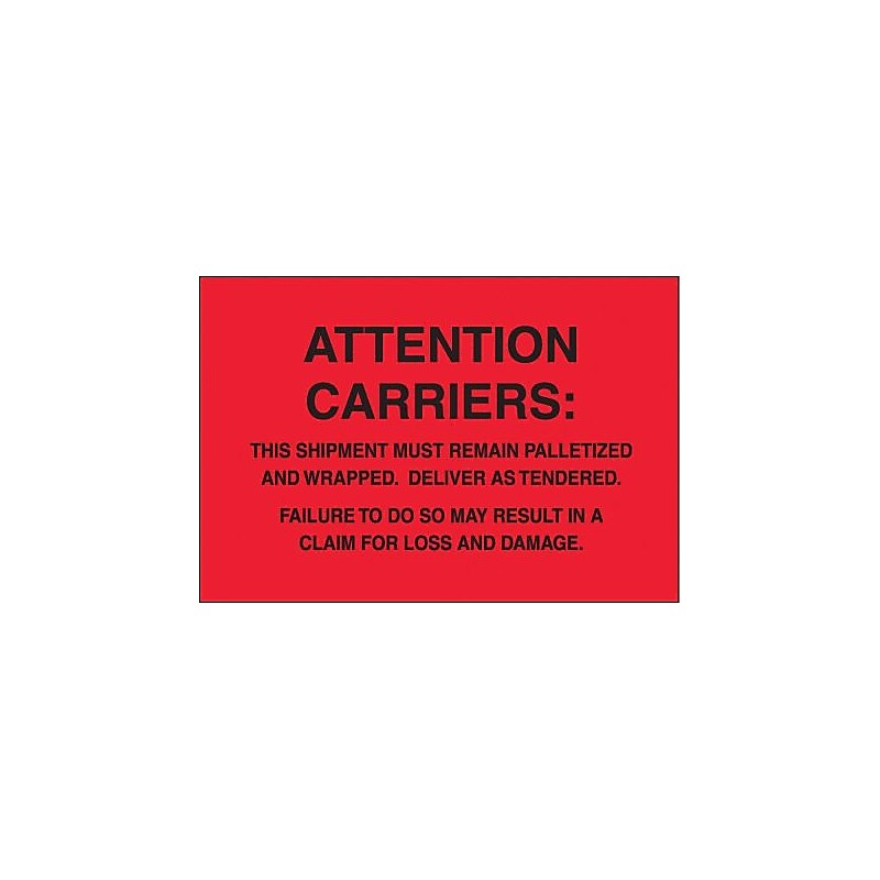 Tape Logic Must Remain Palletized Shipping Label, 4" x 6", 500/Roll image 1
