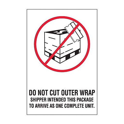 Do Not Cut Outer Wrap Shipping Label, 4" x 6" | Staples
