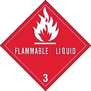Tape Logic Flammable Liquids - 3" Tape Logic Shipping Label, 4" x 4", 500/Roll