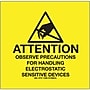 Tape Logic Labels, "Attention - Observe Precautions", 4" x 4", Black/Yellow, 500/Roll (DL9083)~#|#~s0537743_sc7