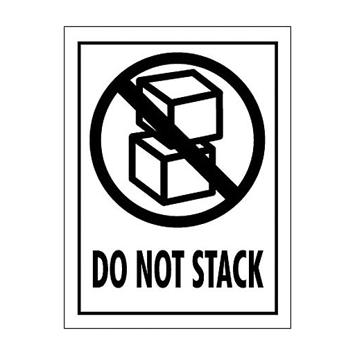 Tape Logic® Labels, "Do Not Stack", 3" x 4", Red/White/Black, 500/Roll