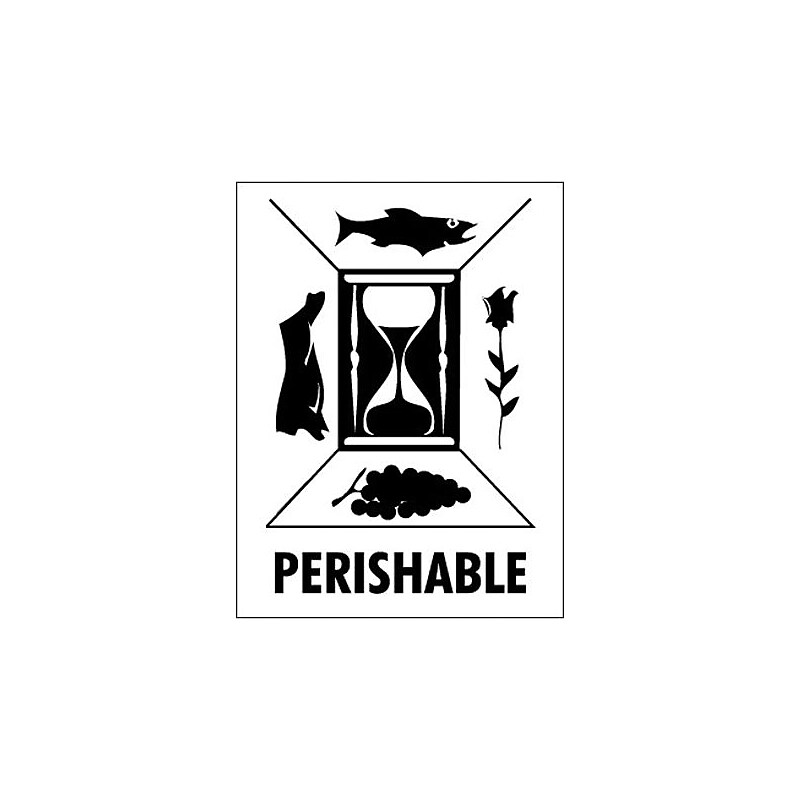 Tape Logic Labels, "Perishable", 3" x 4", Red/White/Black, 500/Roll image 1