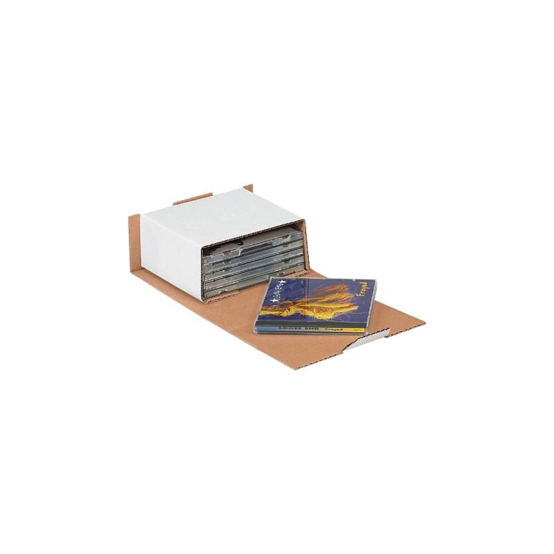 5 5/8" x 5" x 2 9/16", CD Mailers, White, 50/Bundle (MLRCD6) image 1