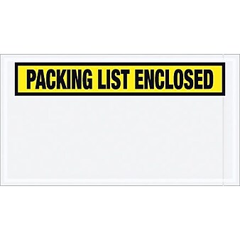 Packing List Envelope, 5.5" x 10", Yellow Panel Face, "Packing List Enclosed", 1000/Case (PL445)