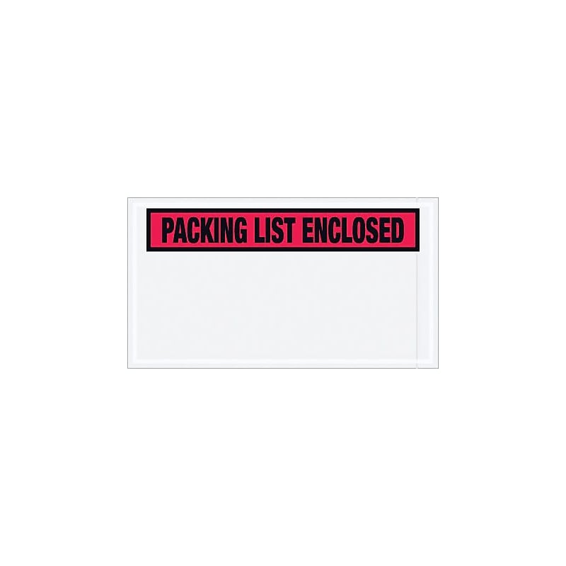 Staples Packing List Envelope, 5 1/2" x 10" - Red Panel Face, "Packing List Enclosed", 1000/Case image 1