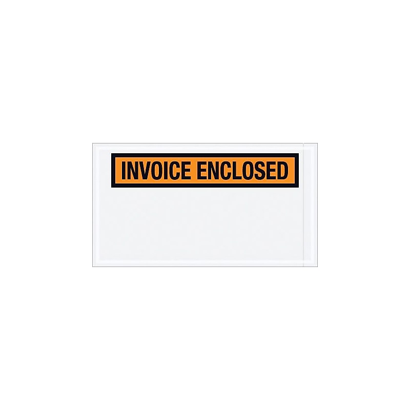 Packing List Envelope, 5 1/2" x 10" Orange Panel Face "Invoice Enclosed", 1000/Case image 1