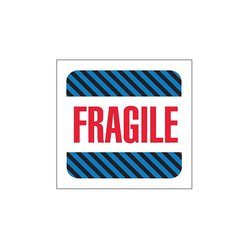 Tape Logic Labels, "Fragile", 4" x 4", Multiple, 500/Roll (SCL522) image 1
