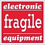 Tape Logic Labels, "Fragile - Electronic Equipment", 4" x 4", Red/White, 500/Roll~#|#~s0537903_sc7