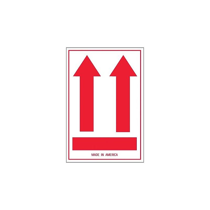 Tape Logic (Two Red Arrows Over Red Bar) Shipping Label, 4" x 6", 500/Roll image 1