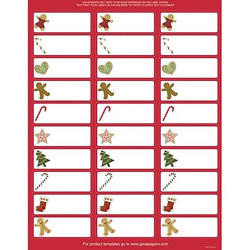 Great Papers® Holiday Card Address Labels Ginger Friends, 150/Count