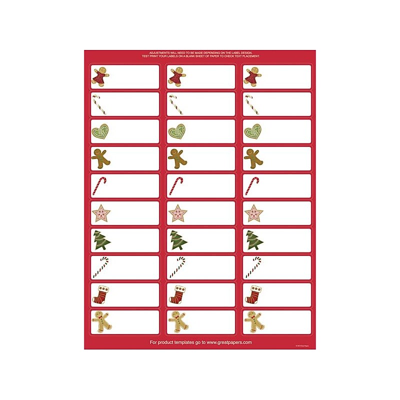 Great Papers® Holiday Card Address Labels Ginger Friends, 150/Count image 1