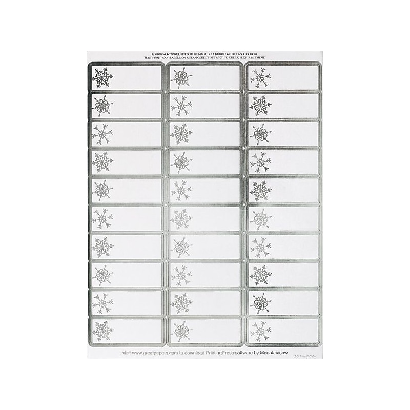 Great Papers! Holiday Card Address Labels Silver Snowflakes, Multipack (2011681) image 1