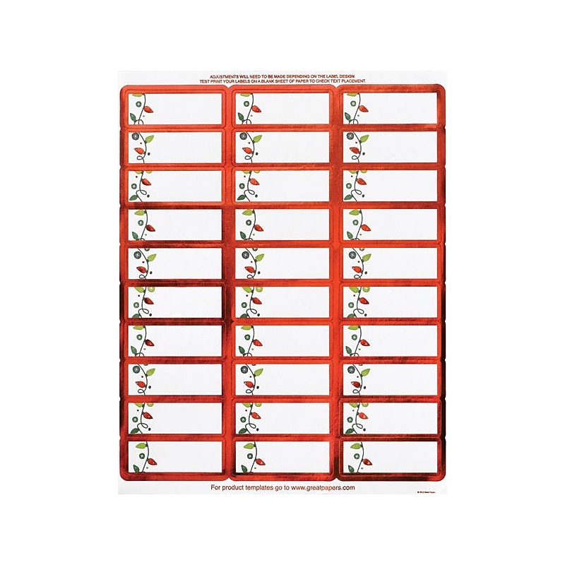 Great Papers® Holiday Card Address Labels String Of Lights Foil, 120/Count image 1