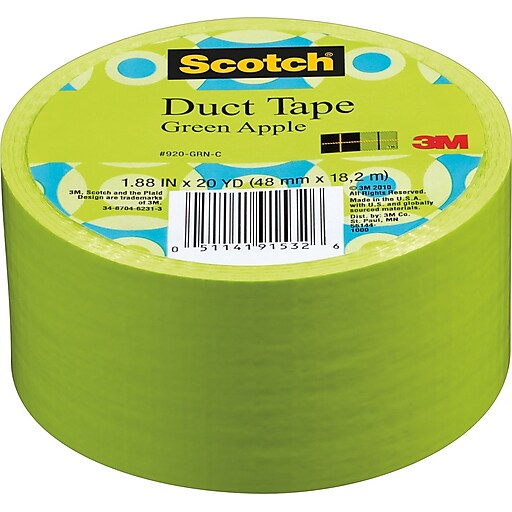 Single Roll IPG 6720GRN JobSite DUCTape 1.88 x 20 yd Green Colored Duct Tape 