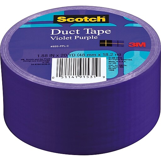 Scotch® Brand Duct Tape, Violet Purple, 1.88" x 20 Yards at Staples