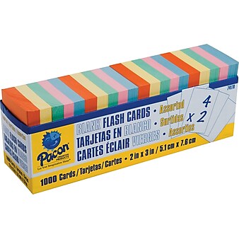 Pacon® Blank Flash Cards, Assorted, 2"x3"