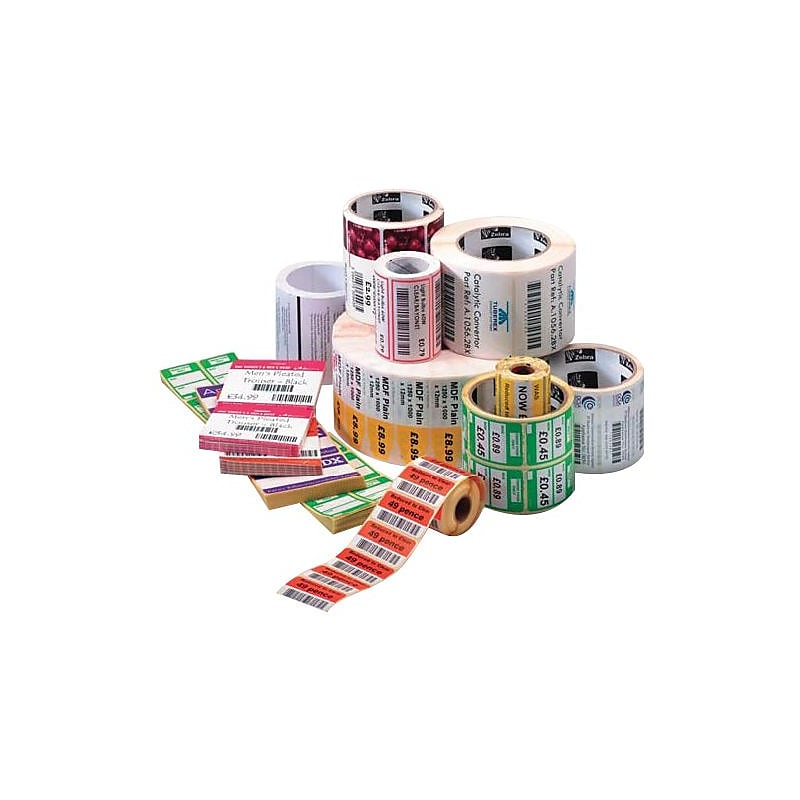 Zebra PolyPro 3000T Polypropylene Thermal Transfer Label, White, 4" x 2", 1,110 Labels/Roll, 4 Rolls/Case (18932) image 1