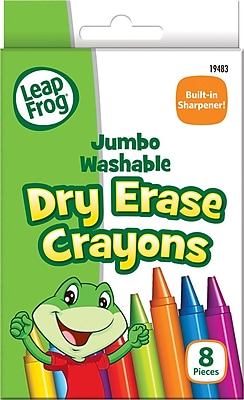 Details about   Leap Frog 8 Jumbo Washable Dry Erase Crayons Homeschool Montessori And Sharpener