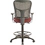 Tempur-Pedic Fabric Drafting Stool with Backrest and Footrest with Lumbar Support, Burgundy (TP8200-BURGUNDY)~#|#~s0555563_sc7