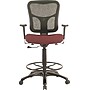Tempur-Pedic Fabric Drafting Stool with Backrest and Footrest with Lumbar Support, Burgundy (TP8200-BURGUNDY)~#|#~s0555564_sc7