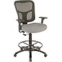 Tempur-Pedic Fabric Drafting Stool with Backrest and Footrest with Lumbar Support, Gray (TP8200-GREY)~#|#~s0555566_sc7