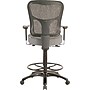 Tempur-Pedic Fabric Drafting Stool with Backrest and Footrest with Lumbar Support, Gray (TP8200-GREY)~#|#~s0555567_sc7