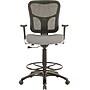 Tempur-Pedic Fabric Drafting Stool with Backrest and Footrest with Lumbar Support, Gray (TP8200-GREY)~#|#~s0555568_sc7