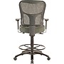 Tempur-Pedic Fabric Drafting Stool with Backrest and Footrest with Lumbar Support, Olive (TP8200-OLIVE)~#|#~s0555575_sc7