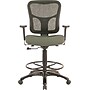 Tempur-Pedic Fabric Drafting Stool with Backrest and Footrest with Lumbar Support, Olive (TP8200-OLIVE)~#|#~s0555576_sc7