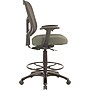 Tempur-Pedic Fabric Drafting Stool with Backrest and Footrest with Lumbar Support, Olive (TP8200-OLIVE)~#|#~s0555577_sc7