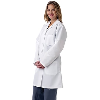 Medline Ladies Full Length Lab Coats, White, XL