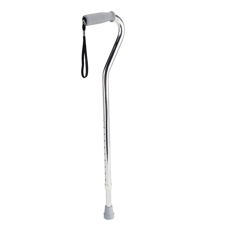 Medline Aluminum Chrome Cane, Offset Handle (MDS86420CHRWH) image 1