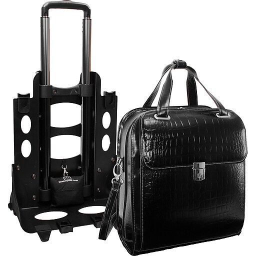 Siamod MONTEROSSO, NOVEMBRE, Embossed Crocco Leather, Ladies Patented Detachable Wheeled Laptop