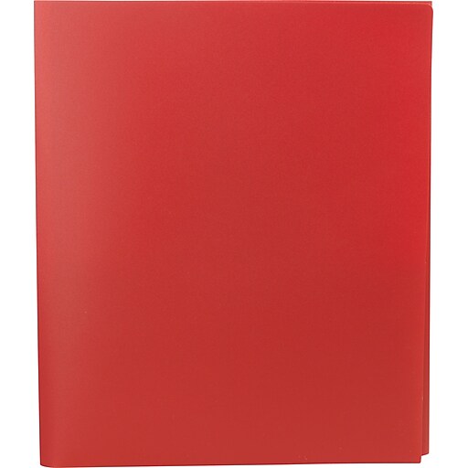 Staples Pocket Folder, TriFold, Red, 5/Pack (23300) Staples