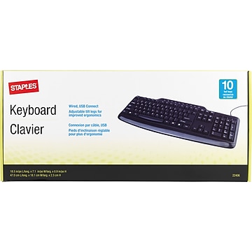 Staples Wired Keyboard, Black (51433)