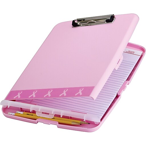 OIC® BCA Plastic Slim Clipboard Storage Box, Pink, 14 1/2" x 10" x 1 1/
