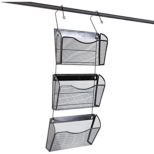 DN PUSH Mesh ThreePk Wall Files with Hanger, Letter, Black at Staples