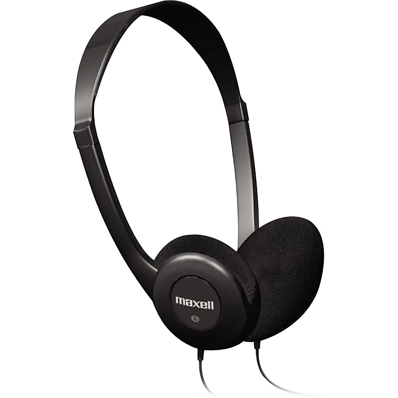Maxell HP-100 Stereo Headphones, Black  (190319) image 1