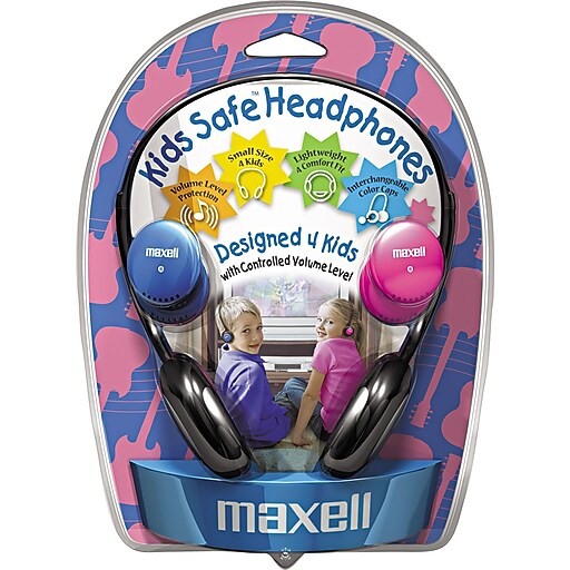 Maxell Kids Safe Headphones, Pink/Blue/Silver (KHP2) Staples