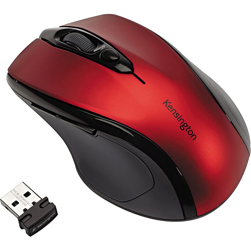Kensington Pro Fit Wireless Ergonomic Ambidextrous Optical Mouse, Ruby Red (KMW72422) image 1