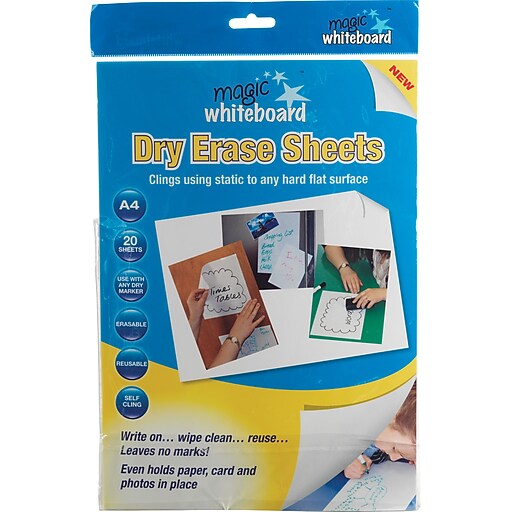 Magic Whiteboard™ Magic Whiteboard Sheets, White Staples