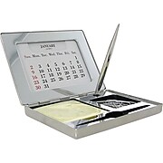 Baudville® "Making the Difference" Silver Desktop Perpetual Calendar with Organizer