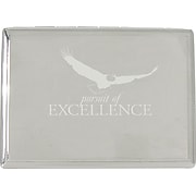 Baudville® "Pursuit of Excellence" Silver Desktop Perpetual Calendar with Organizer