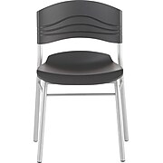 Iceberg CafeWorks Cafe Chair, Plastic, Graphite, Seat: 21"W x 19"D, Back: 21"W x 14"H
