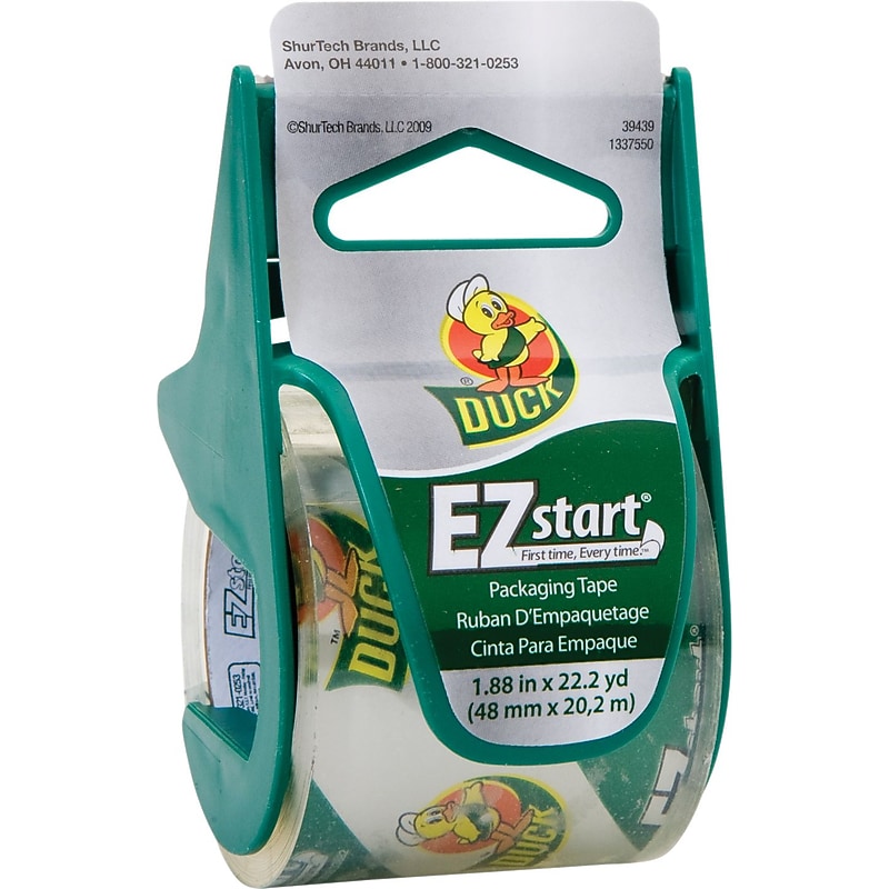 Duck EZ Start Packing Tape with Dispenser, 1.88" x 22.2 yds., Clear (DUC07307) image 1