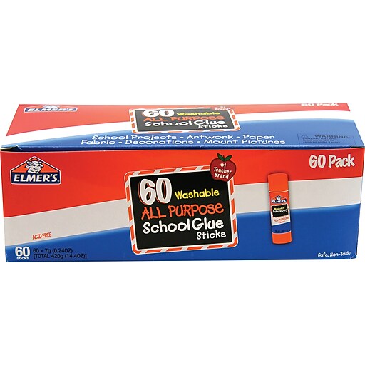 Elmer's All Purpose School Glue Sticks, Washable, 60 Pack Staples